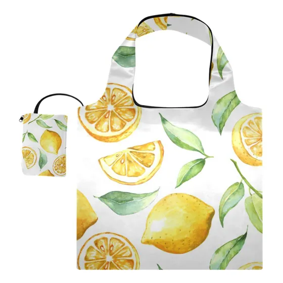 Bolsa Compra Reutilizable Plegable Diseño Limon Amarillo