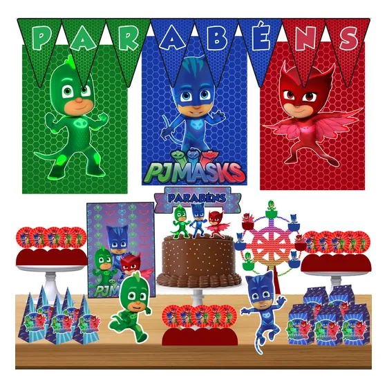 Kit Festa Pronto Pj Masks *80 Itens*