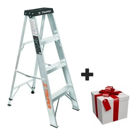 Escalera Truper 4 Escalones 91 Kg Profesional + Obsequio Tyt