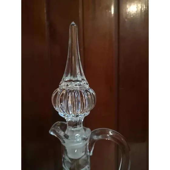 Jarra Con Tapa De Cristal De Bohemia