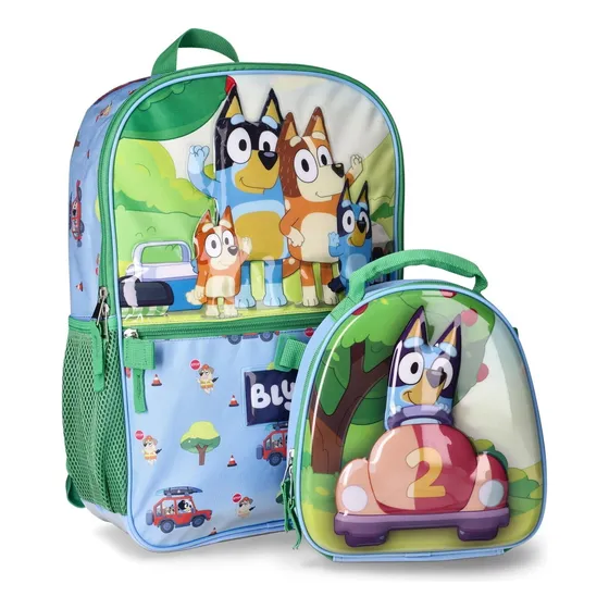 Combo Escolar Morral Y Lonchera Bluey