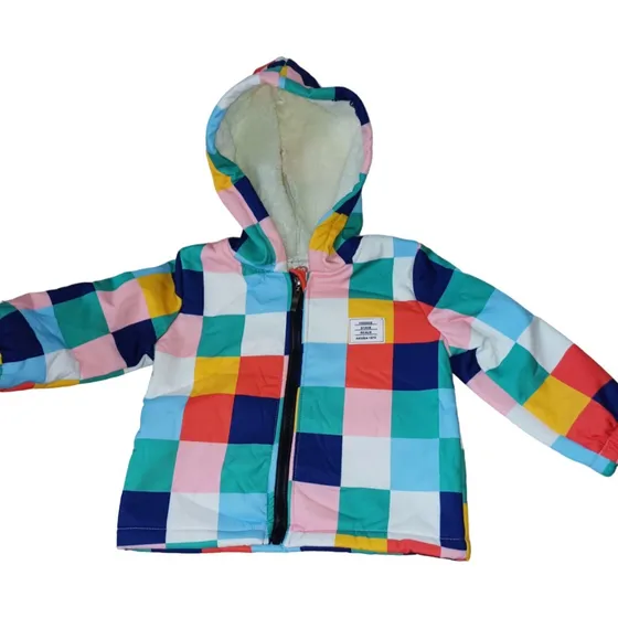 Campera Forrada De Niña. Campera A Cuadros. Abrigo