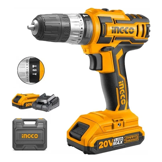 Taladro Percutor Atornillador Industrial 20v Inalambrico 2ah Color Naranja Frecuencia 50 Hz/60 Hz