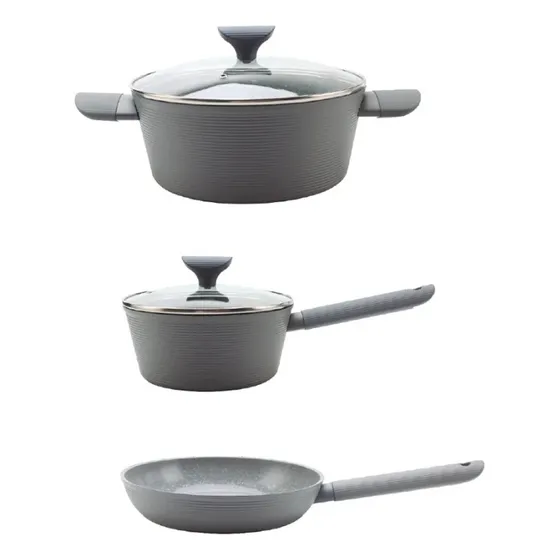 Batería Aluminio Forjado 5 Piezas - Línea San Marino Doral Color Gris