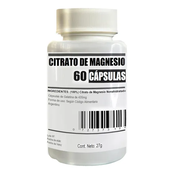 Suplemento Magnesio En Capsulas X 60 Unidades. Sabor Sin sabor