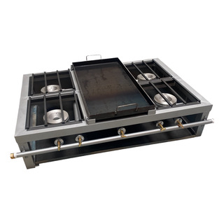 Parrilla De 4 Quemadores Con Comal 60 X 30 Cm Parrilla De 4 Quemadores Con Comal 60 X 30 Cm