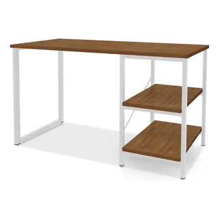 Escrivaninha Star Steel Mobile Star Mdf De 120cm X 74cm X 45cm Branco Imbuia Escrivaninha Star Steel Mobile Star Mdf De 120cm X 74cm X 45cm Branco Imbuia