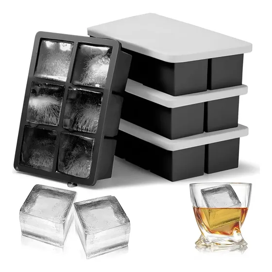 Pack X4 Cubetas De Hielo C/tapa 6cav Moldes Para Hielo Pasteleriuscl