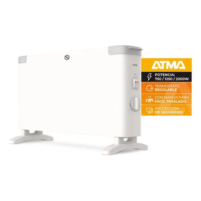 Convector De Pie Atma 2000 Watts Cach2024p Color Blanco
