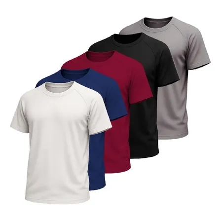 Kit 5 Camisetas Básicas Masculina Dry Fit Lisa Slim Academia