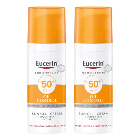 Eucerin Solar Gel Creme Oil Control 50+ Toque Seco Combo X 2