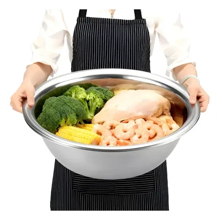 Bacia Em Aço Inoxidável 50cm Es Tigela Mixing Bowl 18l Cozinha Cinza