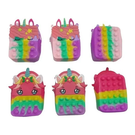 Push Pop It Bolso Unicornio Kawai,popit Monedero Con Lazo