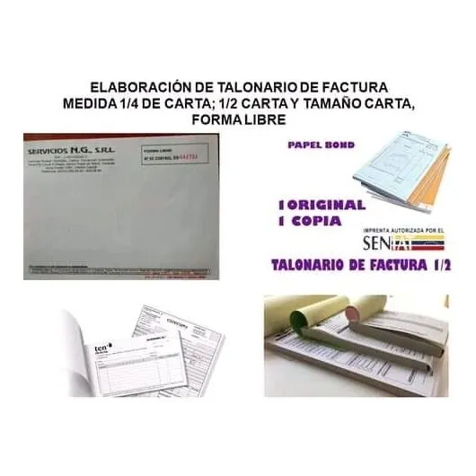 Facturero, Nota De Entrega En Papel Quimico Y Bond 20