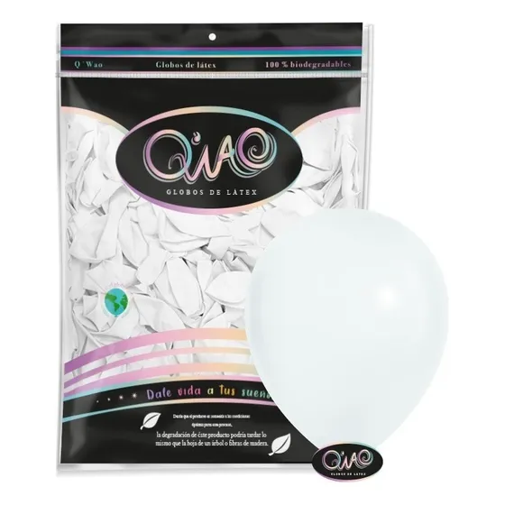 100 Globos Blancos Fashion # 12 Qiao Qwao Latex Infla 30 Cm
