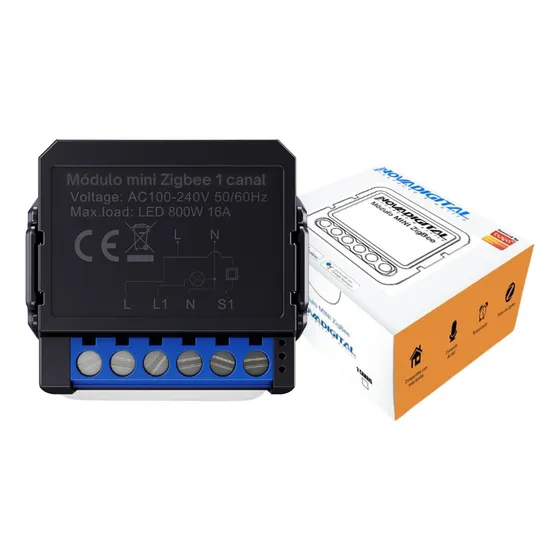 Interruptor Módulo Mini Zigbee 1 Canal Smart Novadigital