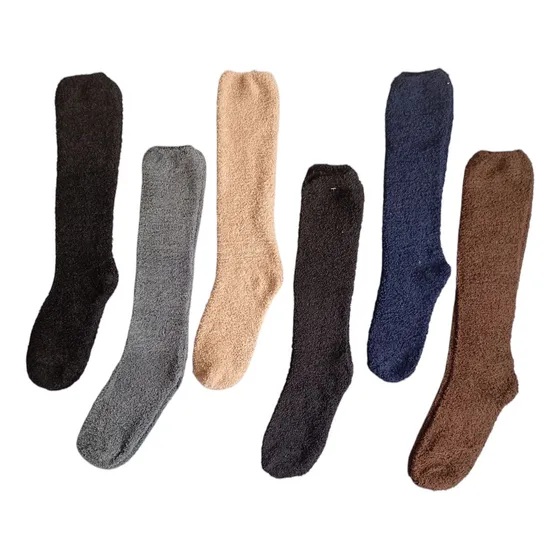 6 Pares Medias Invierno Frío Térmicas Unisex Rayas Unicolor
