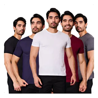 Kit 5 Camiseta Masculina 100% AlgodĂŁo Basica Treino Esporte Kit 5 Camiseta Masculina 100% AlgodĂŁo Basica Treino Esporte