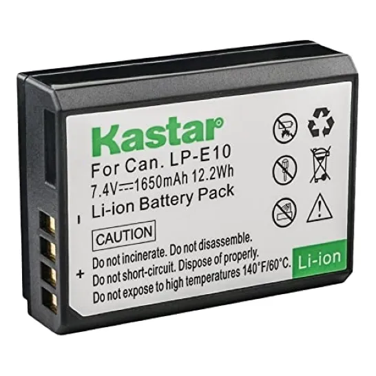 Bateria recargable Kastar Li-Ion para Canon LP-E10 1650mAh