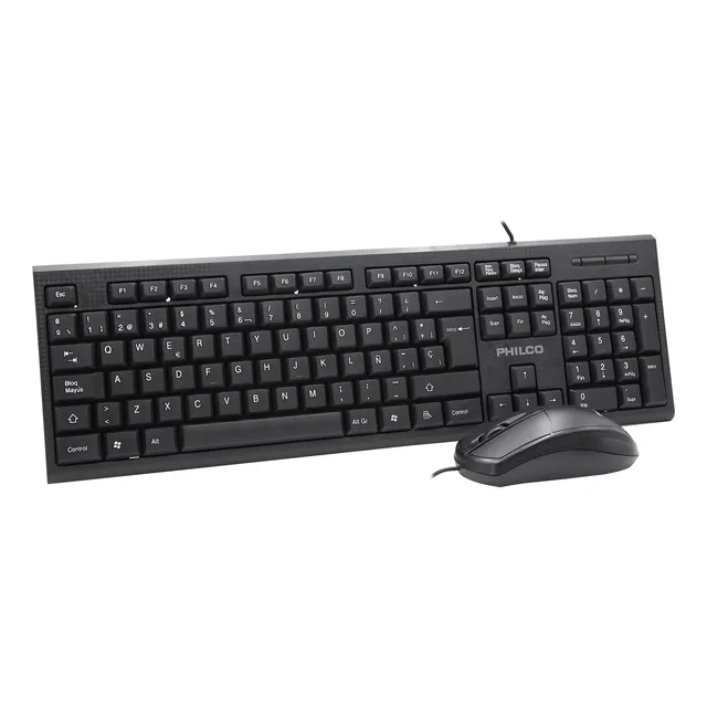 Kit Teclado Y Mouse Alámbrico Para Pc K4500 Negro, Philco