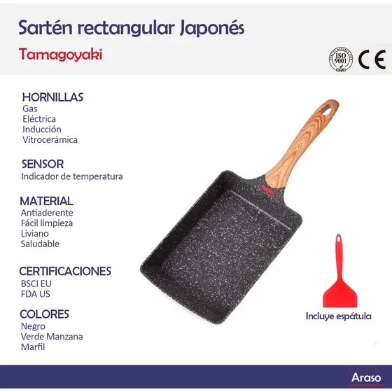 Sartén Rectangular Japonés Tamagoyaki Omelette