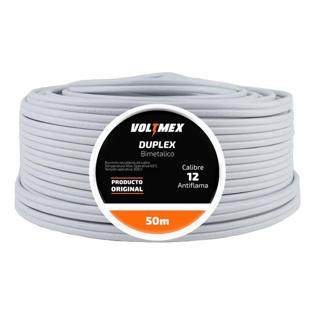 Cable Duplex Calibre 12 Awg Pot Flexible 50 Metros
