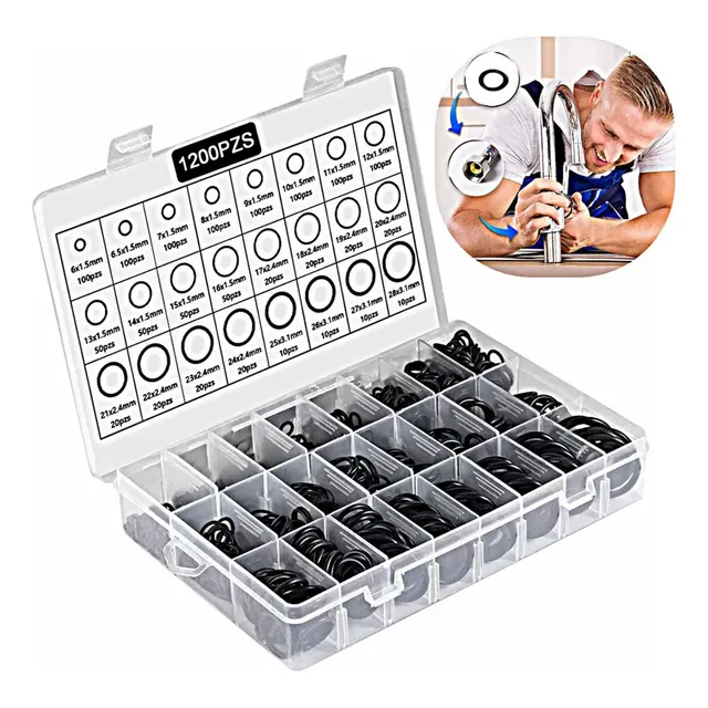 1200pz/kit 24 Tamaños Anillo Goma Junta Estuche O-ring Sello