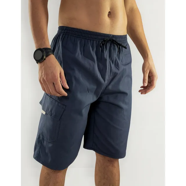 Bermuda Masculina Brim Cargo Bermudão Trabalho Brin Elástico