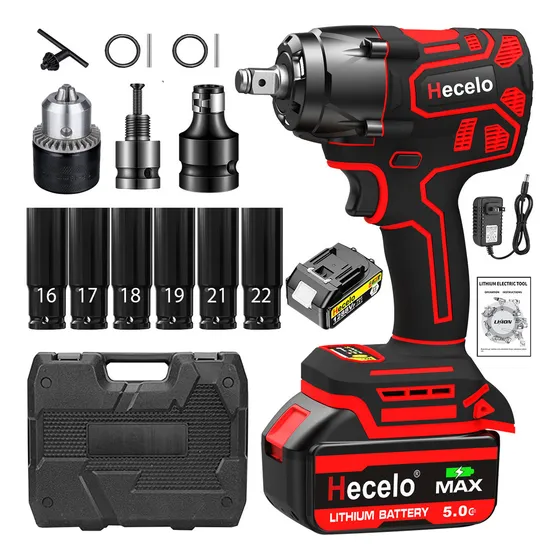 Llave De Impacto 1/2 Inalámbrica Eléctrica Con Batería 600nm