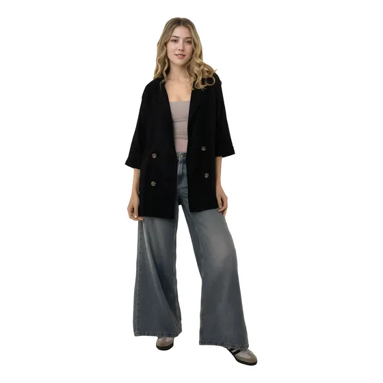 Blazer Lino Martina Saco Sastrero Relajado Mujer