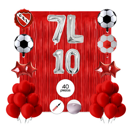 Combo Globos Independiente Decoración Cumple Super Completo Combo Globos Independiente Decoración Cumple Super Completo