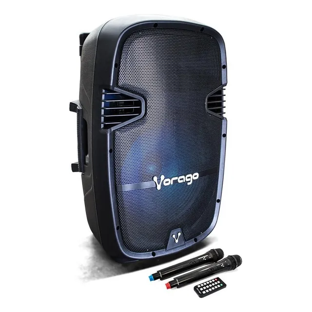 Bocina Vorago KSP-500 portátil con bluetooth negra