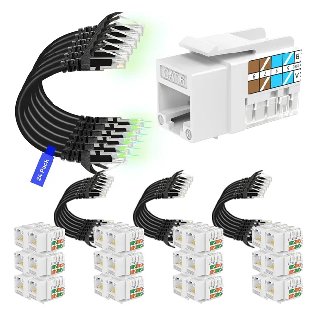 Cables De Conexión Cat6 De 30,48 Cm (24 Unidades) Keystone
