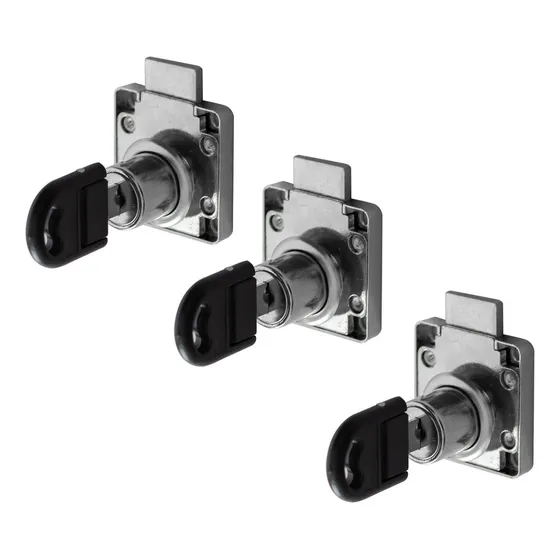 Cerradura Para Cajón - Chapa Para Mueble - 3 Pcs Color Plateado