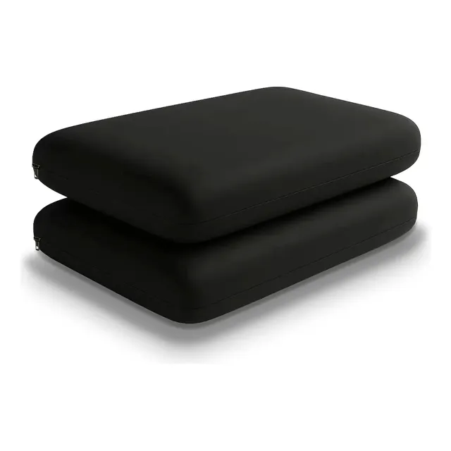 2 Almohadas Inteligentes Viscoelásticas 60x35 / Fundas Negra Negro