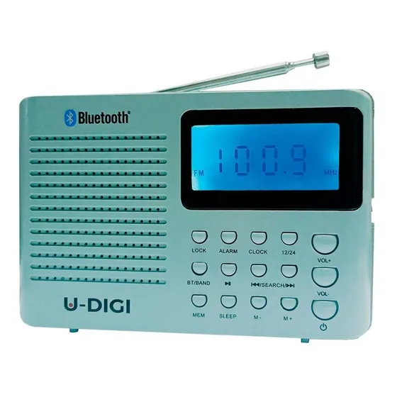 Radio Portátil Am/fm Bluetooth Reloj Alarma Sp-21bt U-digi