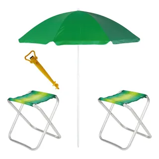 Kit Guarda Sol + 2 Banquetas Praia DobrĂĄveis + Saca Areia Kit Guarda Sol + 2 Banquetas Praia DobrĂĄveis + Saca Areia