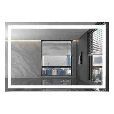 Espelho Iluminado Retangular 100x140 Cm Jateado Led Lapidado