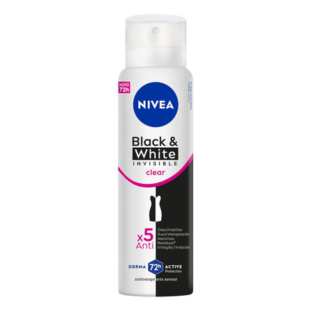 Antitranspirante Em Aerossol Invisible Clean Black & White 150 Ml Nivea Antitranspirante Em Aerossol Invisible Clean Black & White 150 Ml Nivea