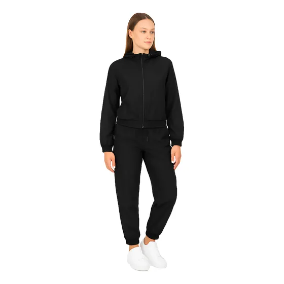 Conjunto Deportivo Para Mujer Chamarra Y Pants Casual Sakers Negro M