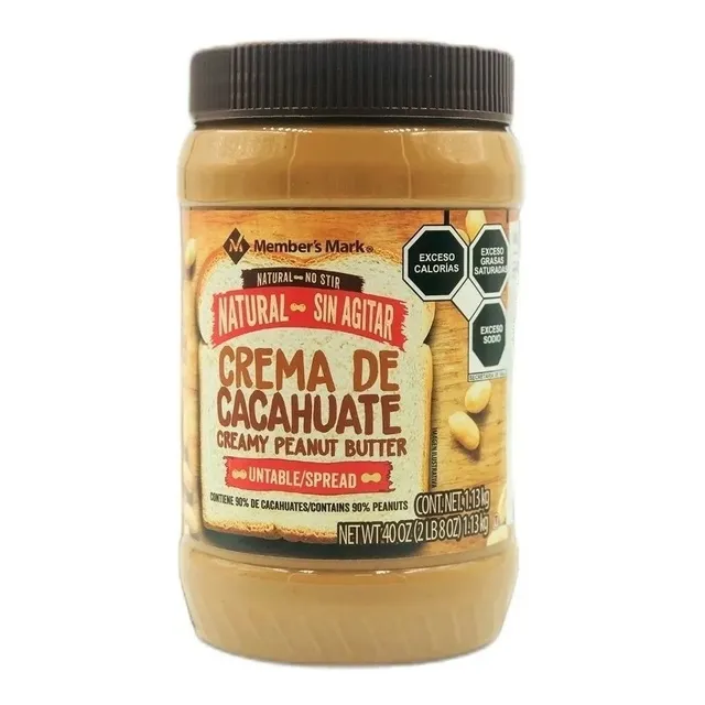 Crema De Cacahuate Untable Members Mark 1.13 Kg Natural Contiene 90% De Cacahuates