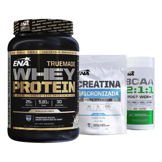 Combo Rendimiento True Made + Creatina + Bcaa 12:1:1 Ena