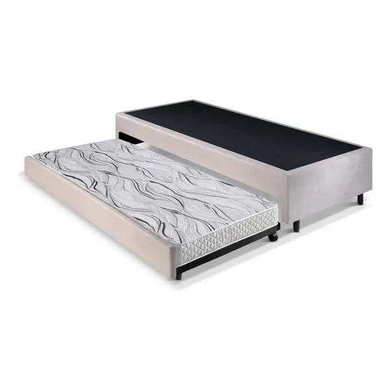 Bicama Box Solteiro 120x203 Com Colchão Auxiliar Ecoflex