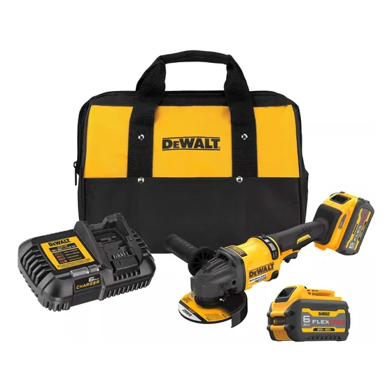 Kit Esmeril Angular 4 1/2 60v Max Dewalt Dcg418t2-b2.- E.o Color Amarillo