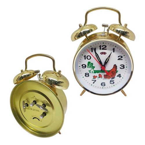 Reloj Despertador Campana Alarma Grande Visión Nocturna 16cm