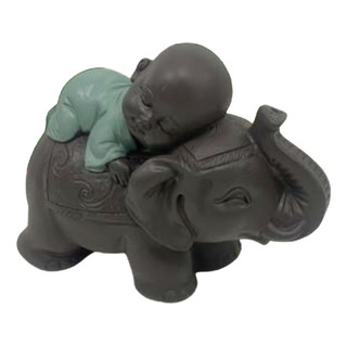 Figura Decorativa Niño Buda Relajado Elefante 9.5cm Zen Zn Figura Decorativa Niño Buda Relajado Elefante 9.5cm Zen Zn