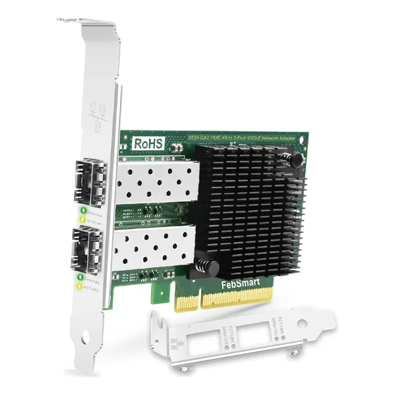 Adaptador Ethernet Pcie X8 2x 10gbe Sfp Intel 82599es