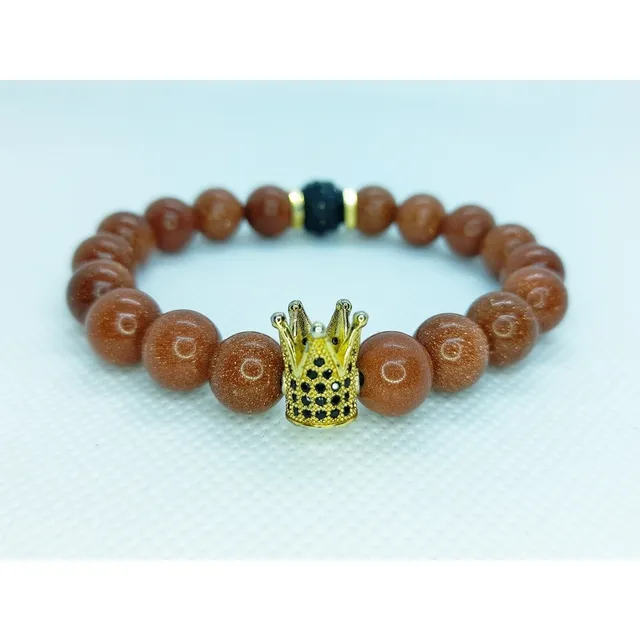 Pulsera Corona Circon Original Lluvia De Oro King Exclusiva