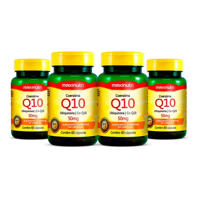 Kit 04 Coenzima Q10 Ubiquinona 50mg 60 Cápsulas Maxinutri Sabor
