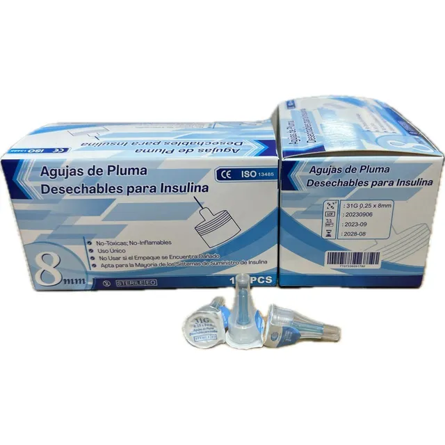 Agujas Para Pluma De Insulina Ziboject 31g X 8mm Cajax100 Un